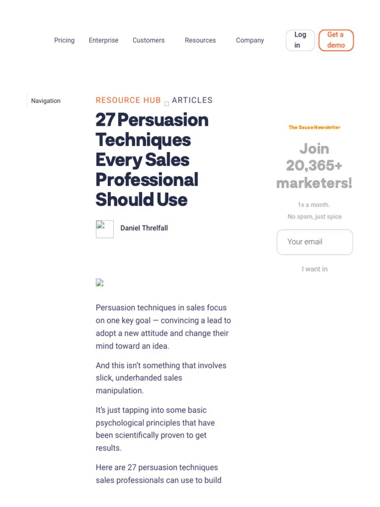 27 Persuasion Techniques Every Sales Professional Should Use - Chili ...