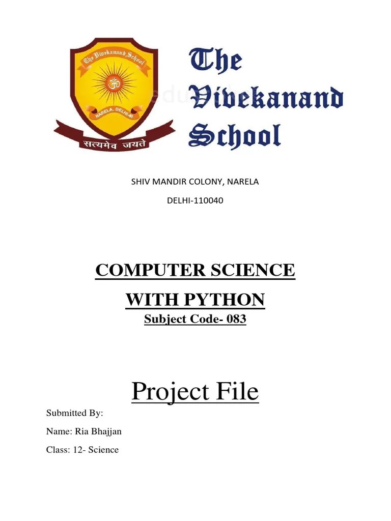 Computer Science PROJECT FILE | PDF | Software Testing | Programming