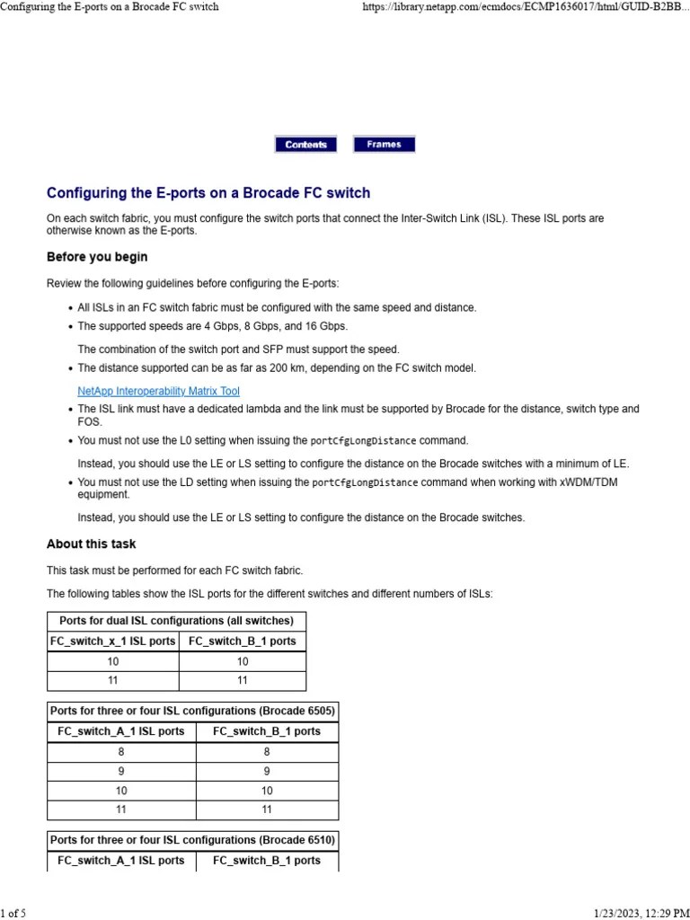 Configuring The E-Ports On A Brocade FC Switch | PDF | Internet ...