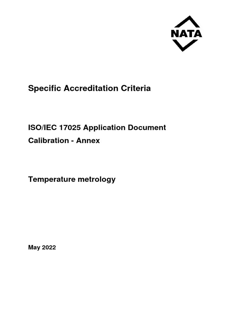 Calibration ISO IEC 17025 Annex Temperature Metrology | PDF ...