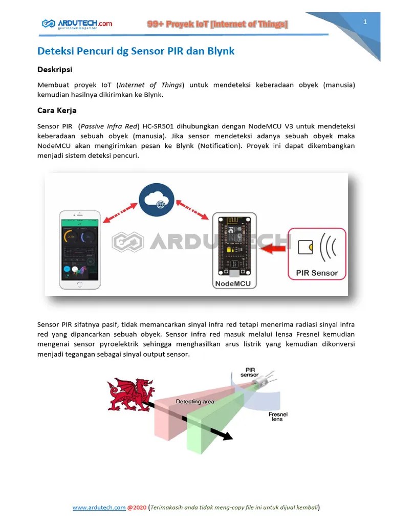 Deteksi Pencuri Dengan Sensor PIR Dan Blynk | PDF