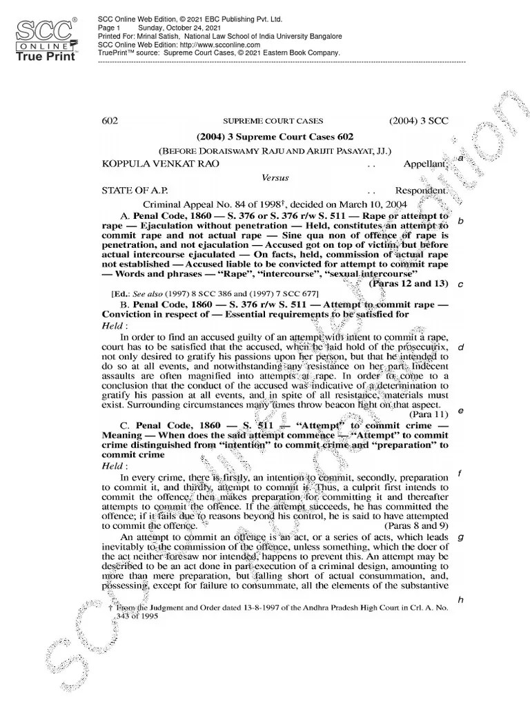 Koppula Venkata Rao V. State Of Andhra Pradesh, (2004) 3 SCC 602 | PDF