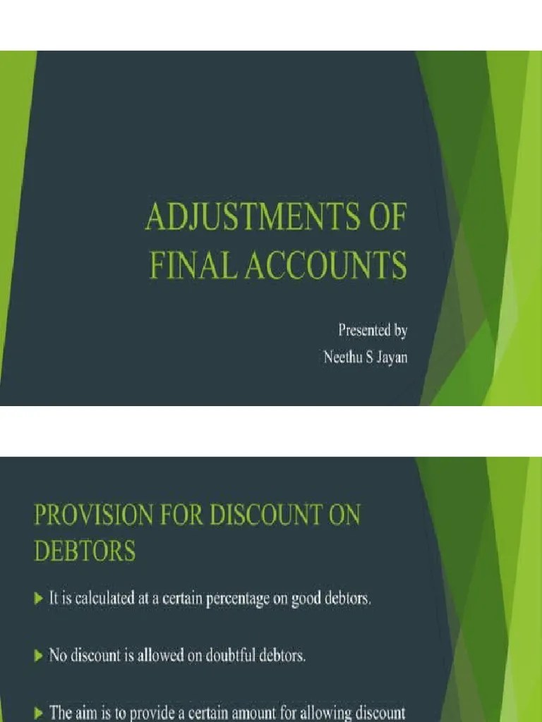 Adjustments Of Final Accounts | PDF