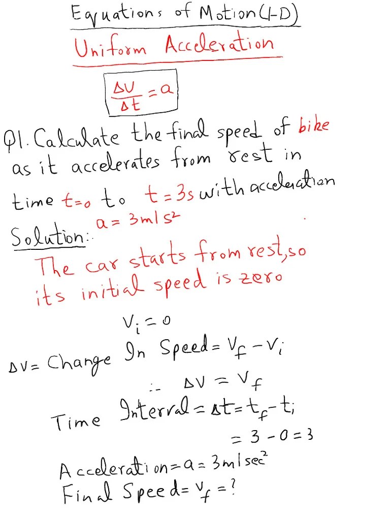 Uniform Acceleration | PDF