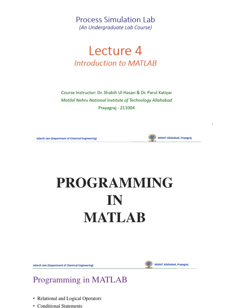 Matlab Lecture 4 | Download Free PDF | Logic | Computer Programming