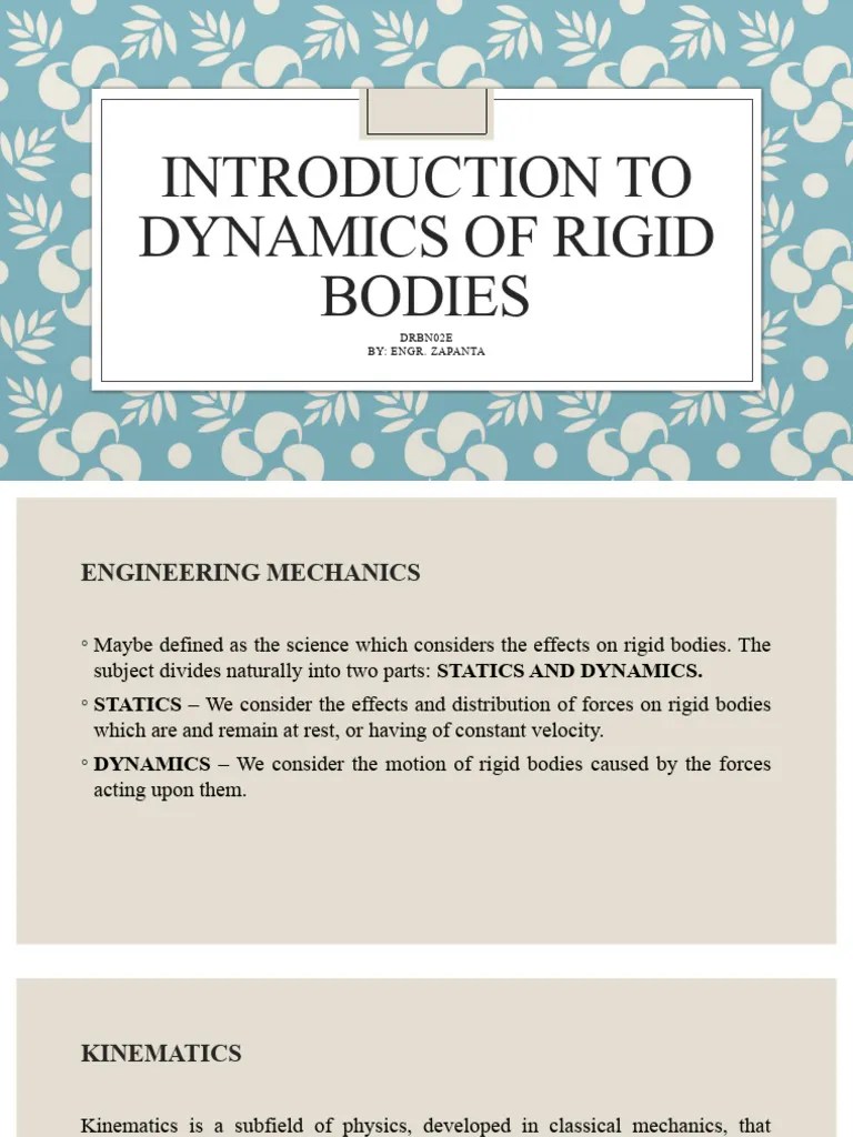 Introduction To Dynamics Of Rigid Bodies | PDF | Acceleration | Velocity