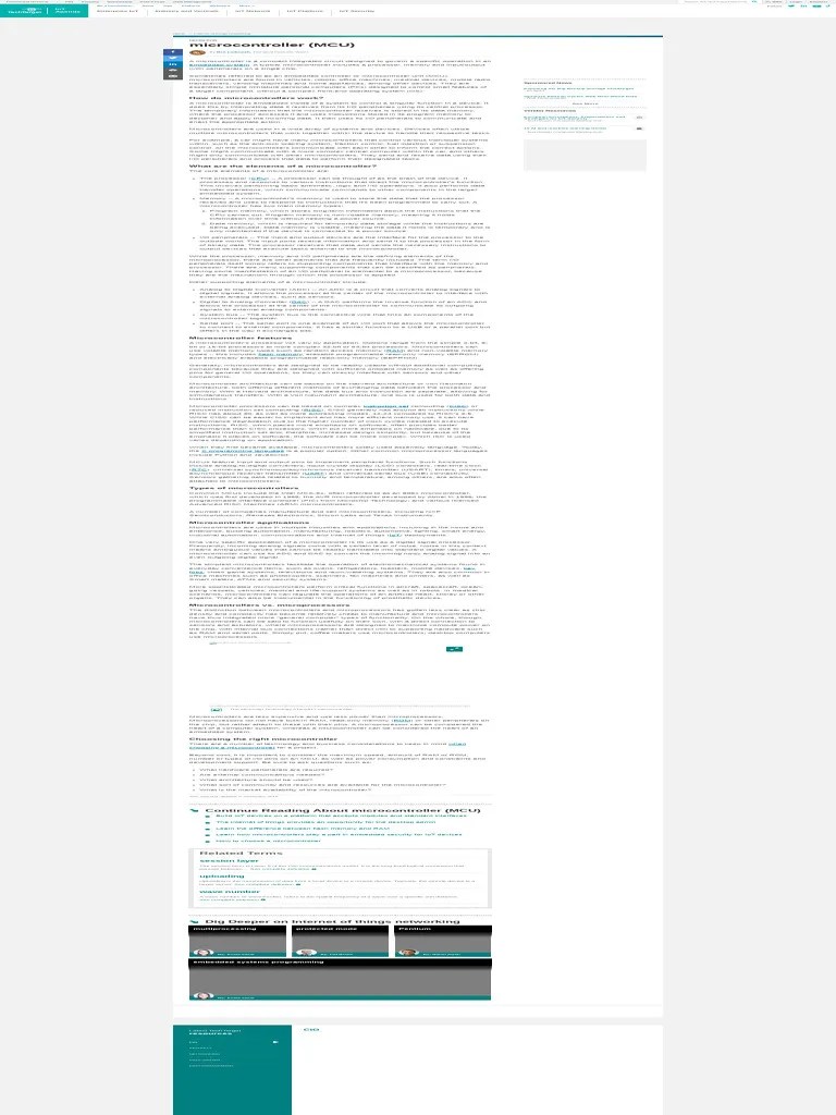 What Is A Microcontroller And How Does It Work | PDF | Microcontroller | Computer Data Storage
