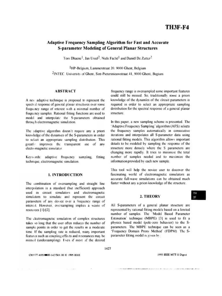 Dhaene - 1995 - Adaptive Frequency Sampling Algorithm For Fast And ...