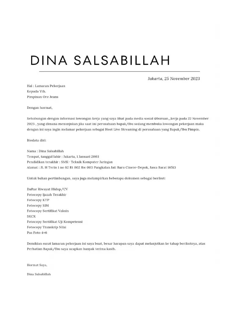 Dina Salsabillah Orejeans | PDF