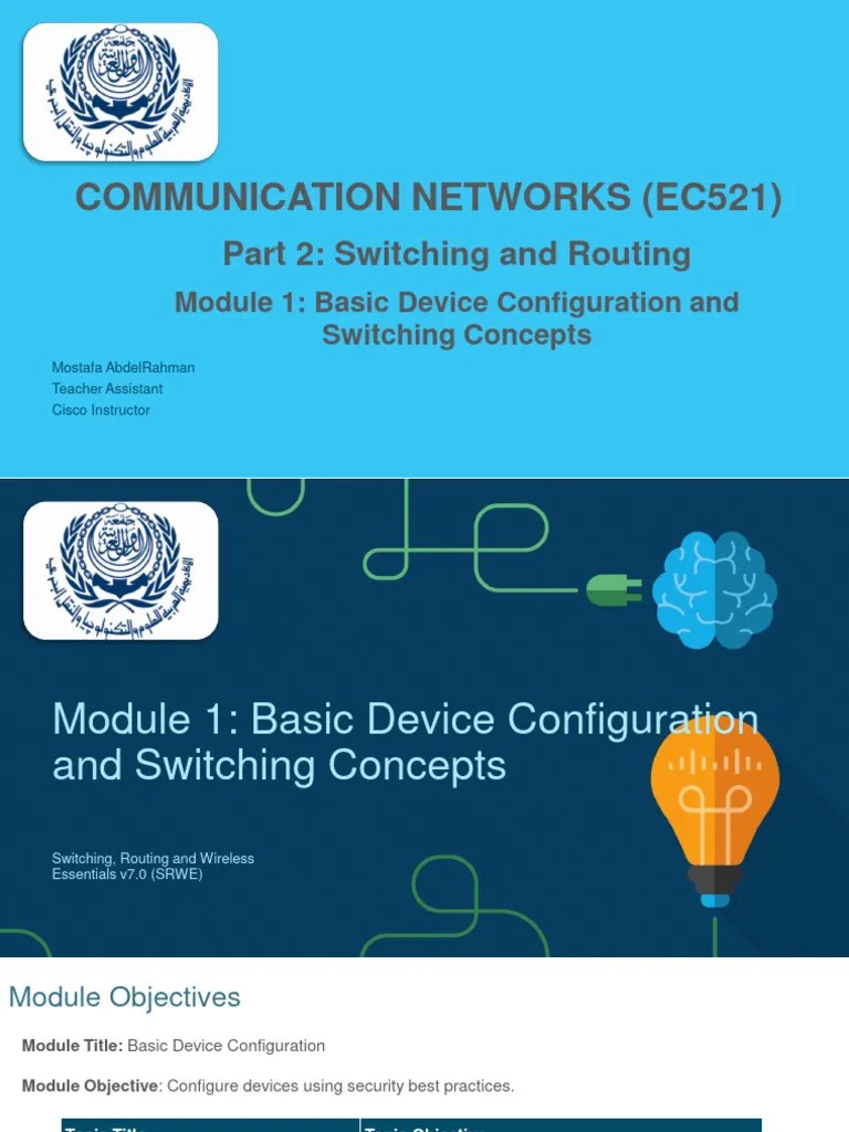 S - R - Module - 1 Basic Device Configuration And Switching Concepts ...