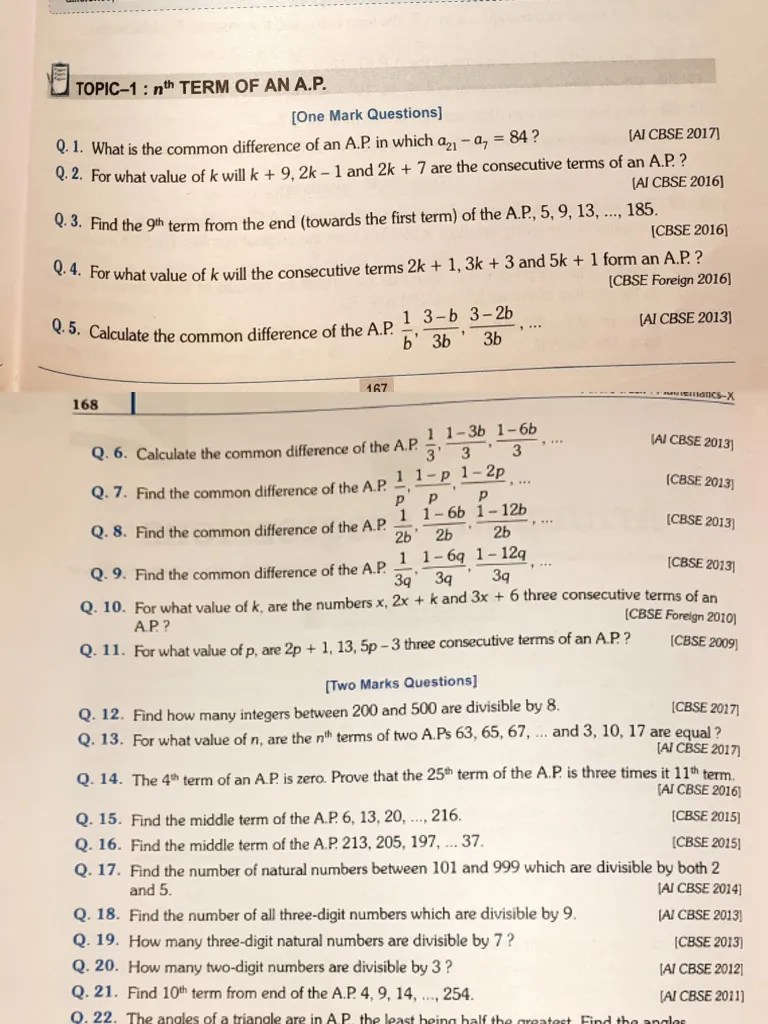 Assignment Arithmetic Progressions | PDF