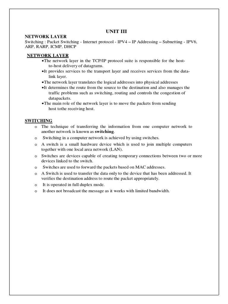 CN Unit III | PDF | Internet Protocols | I Pv6