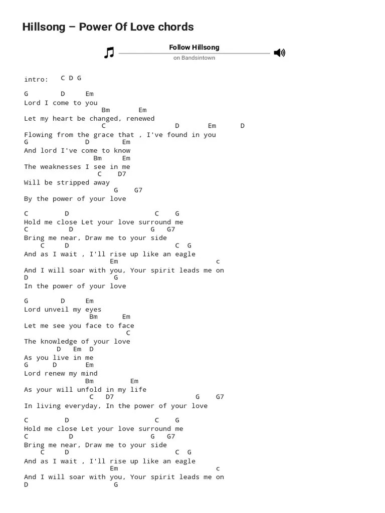 Power Of Love Chords With Lyrics By Hillsong For Guitar And Ukulele At ...