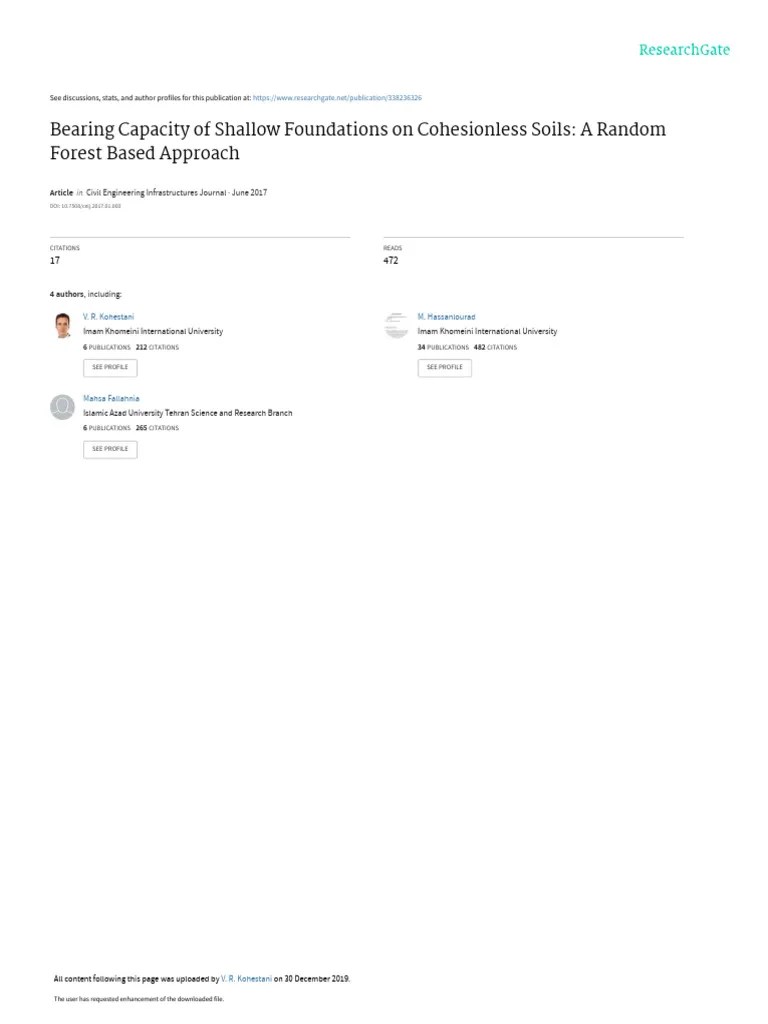 Bearing Capacity Of Shallow Foundations On Cohesionless Soils | PDF | Cybernetics | Statistics