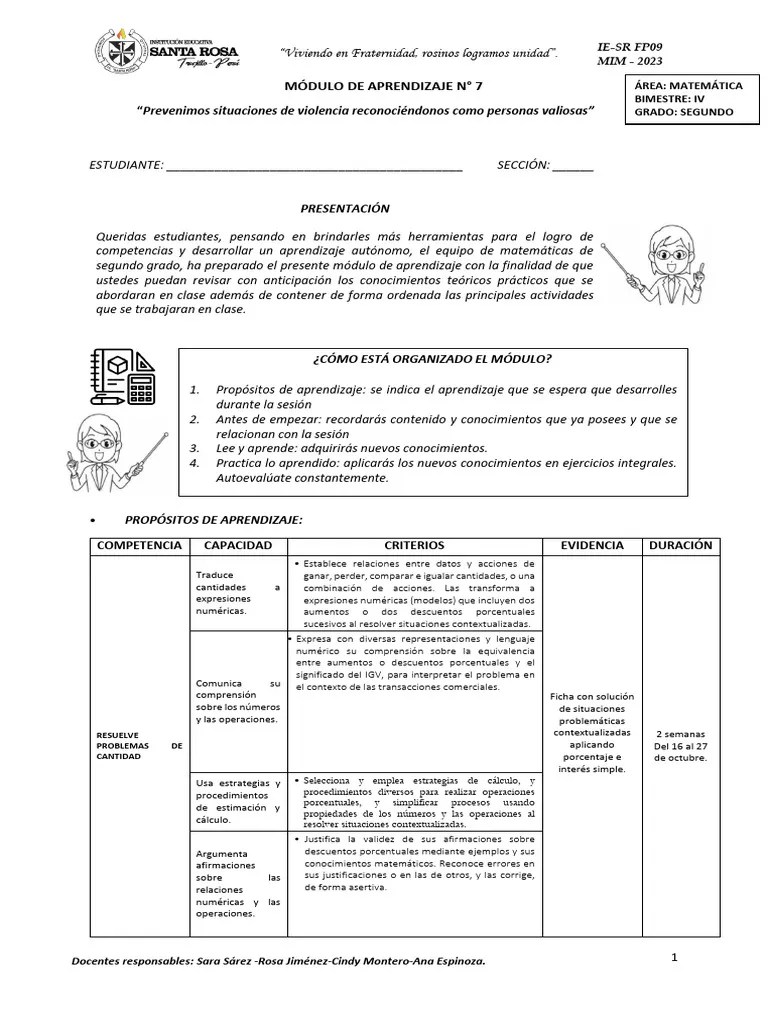 Fp08-Material-módulo De Aprendizaje 7-2023 | PDF | Porcentaje | Aprendizaje