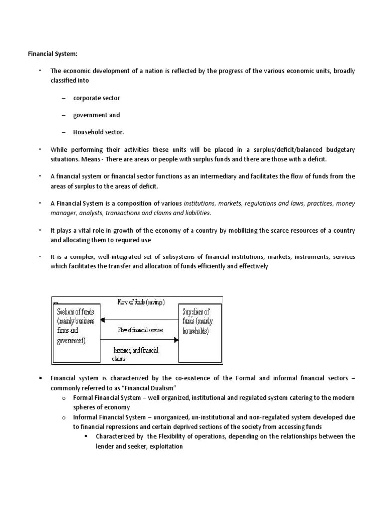1 Financial System | PDF | Financial Markets | Non Bank Financial Institution