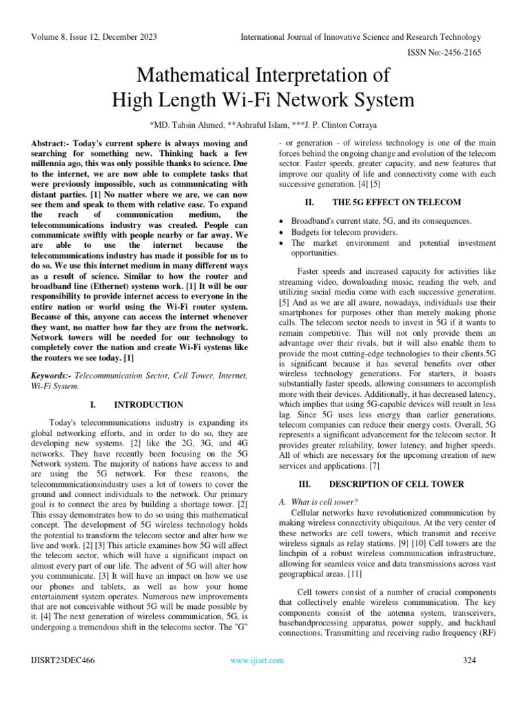 Mathematical Interpretation Of High Length Wi-Fi Network System | PDF ...