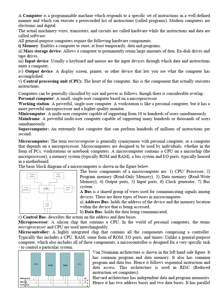 Microcontroller&Its Applications 2021 Notes | PDF | Microcontroller ...