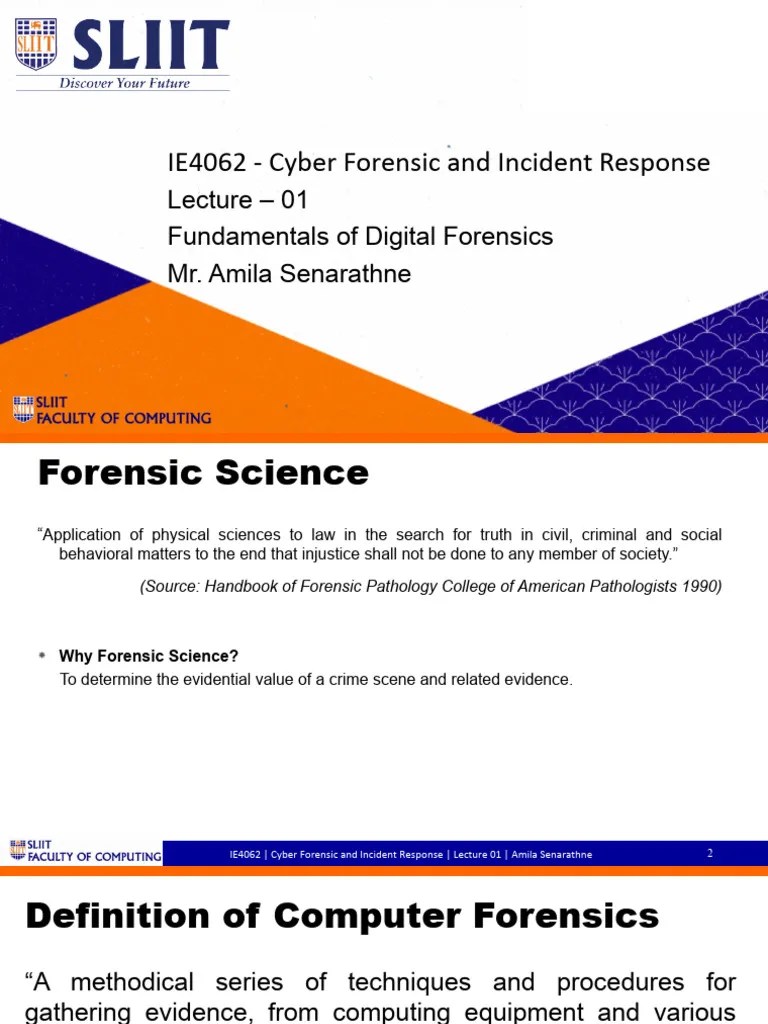 Lecture 01 - Fundamentals Of Digital Forensics | PDF | Computer ...