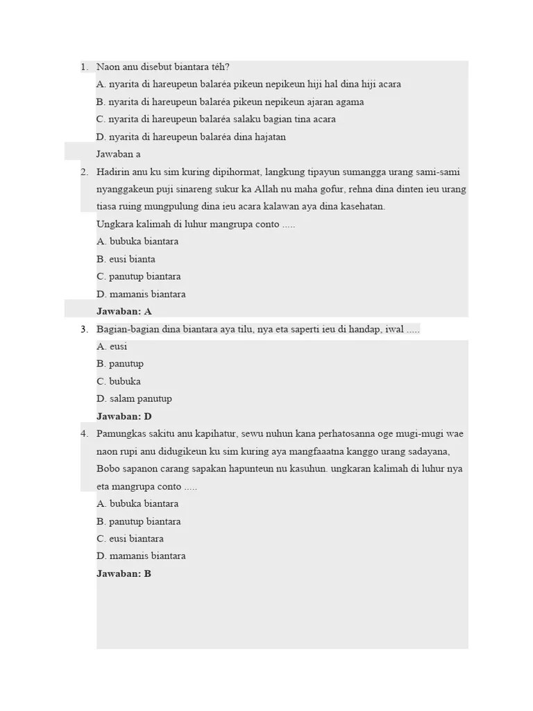 Soal Pas Sunda Kelas 9 | PDF