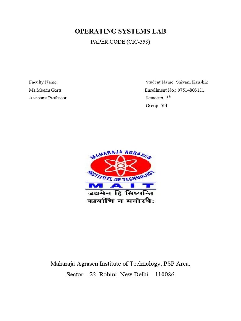Operating Systems Lab | PDF | Computer Programming | Computing