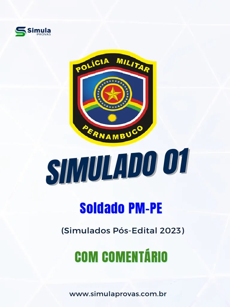 Simulado 01 PM PE Soldado Pós Edital COM COMENTRÁRIO | PDF ...