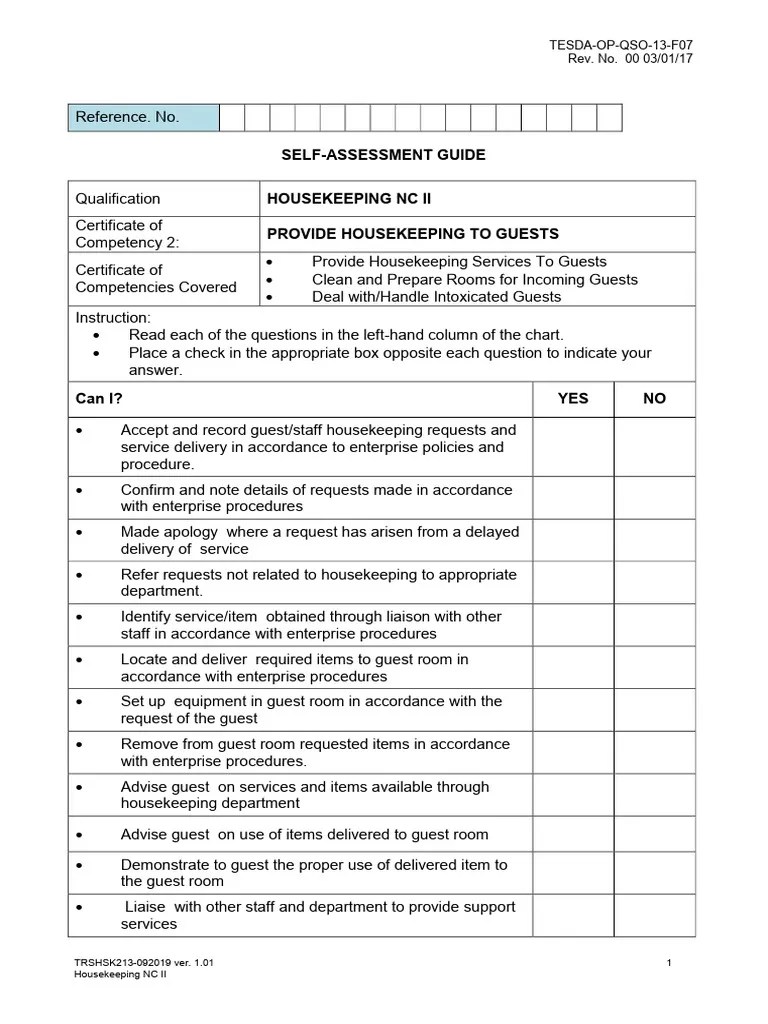 Housekeeping NC II (COC2) | PDF | Housekeeping