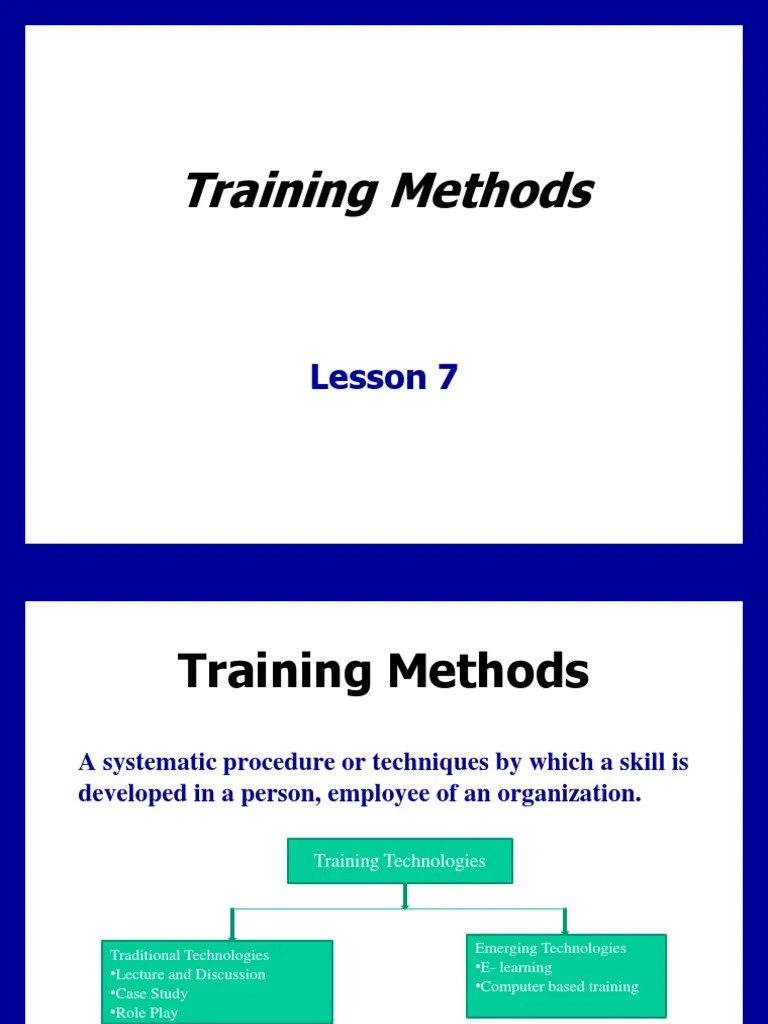 Training Methods | PDF | Simulation | Lecture