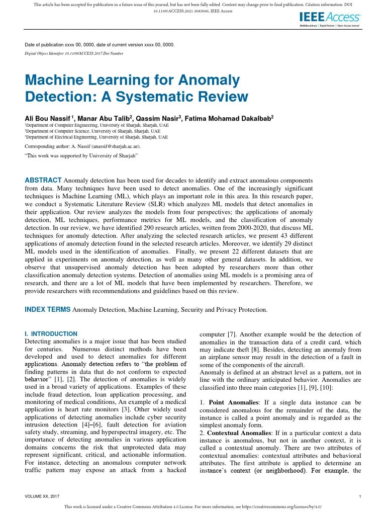 Machine Learning For Anomaly Detection A Systemati | PDF | Machine ...