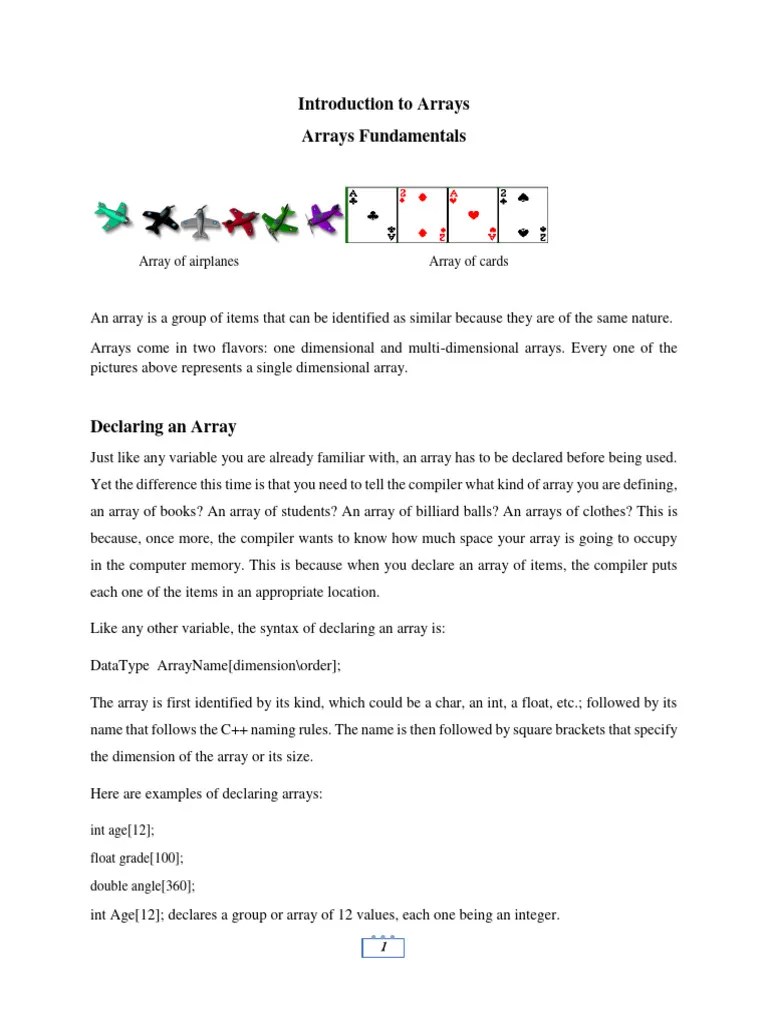 Chapter - 5 Array | PDF | Variable (Computer Science) | C (Programming ...