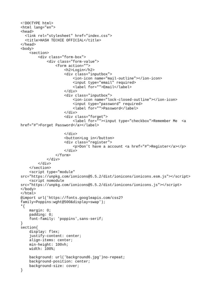 HTML And Css Code | PDF | Text | Written Communication