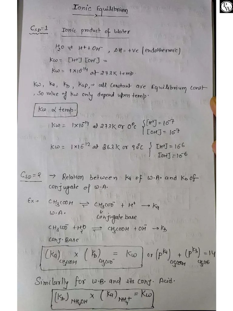 Ionic Equilibrium Notes Pdf