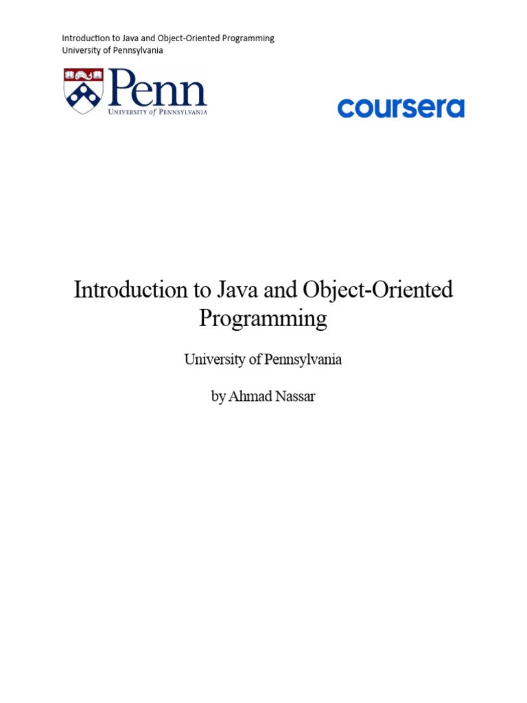 Introduction To Java And Object-Oriented Programming | PDF | Java ...