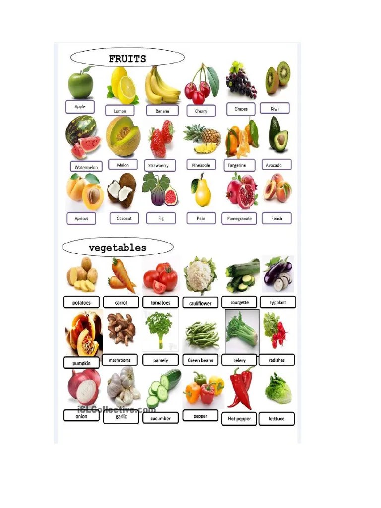 Fruit and vegetables