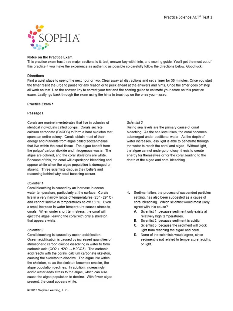 Act Science Practice Test 1 | PDF | Planets | Catalase