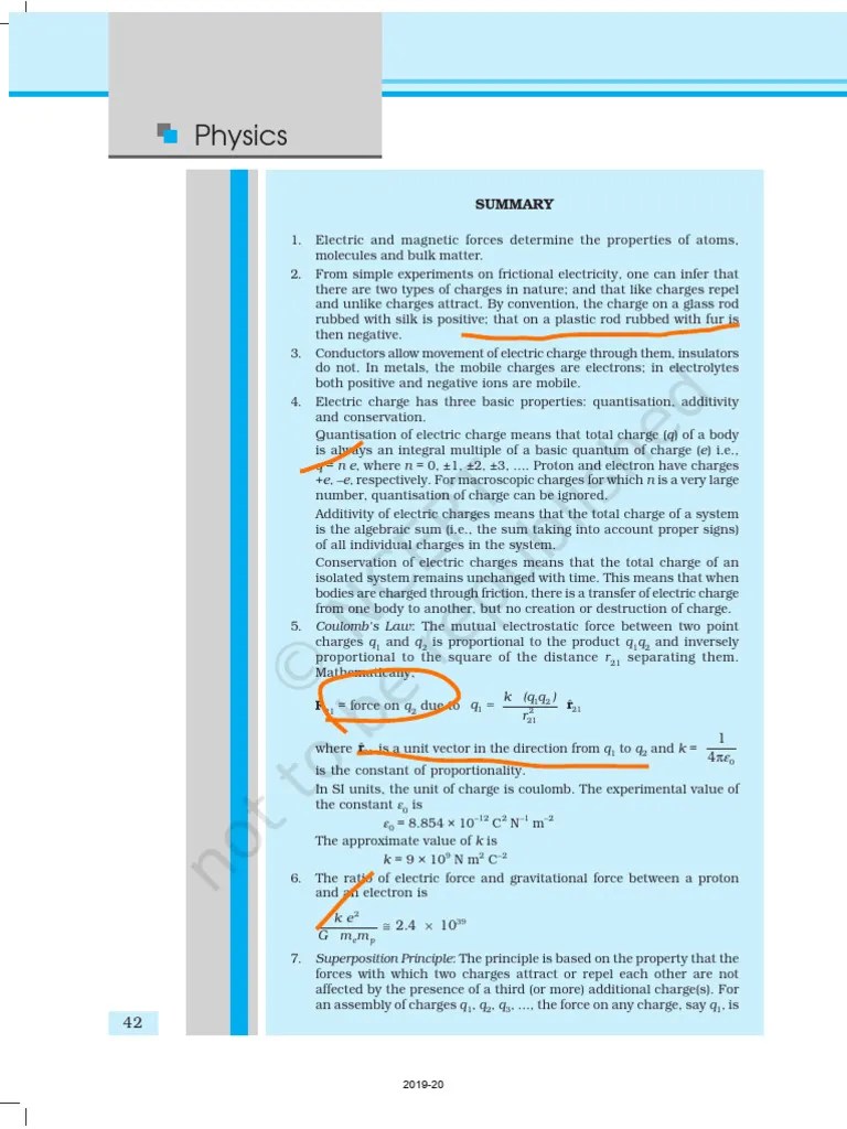 Ncert Summary Class 12th Physics | PDF | Capacitance | Electric Charge