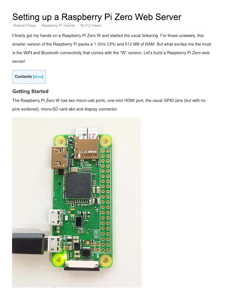 Raspberry Pi Zero Web Server | PDF