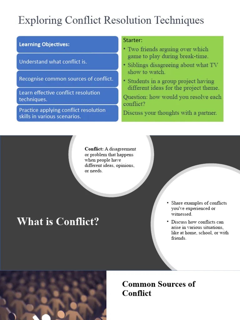 Exploring Conflict Resolution Techniques | PDF | Conflict Resolution ...