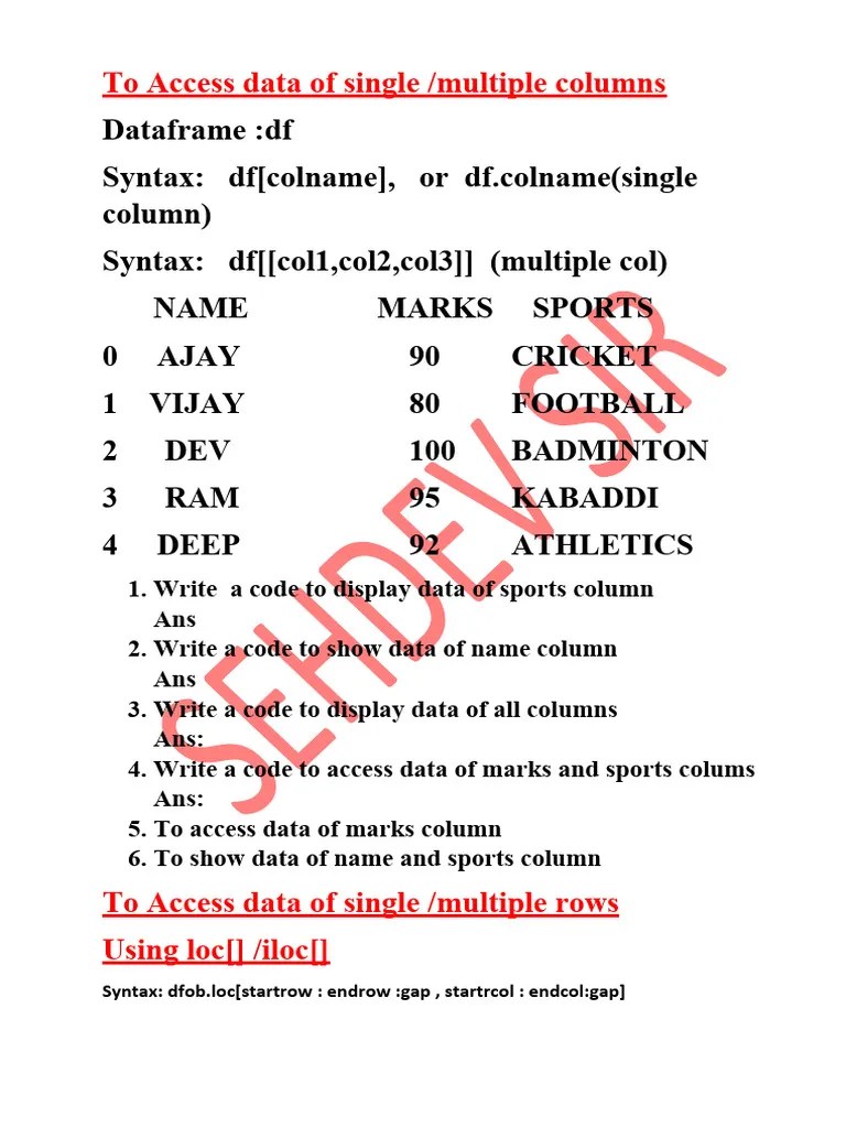 Pandas Questions | PDF | Computer Programming | Computing