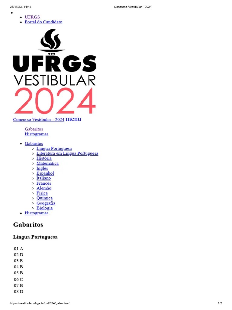 Provas-e-gabaritos-ufrgs-2024 | PDF
