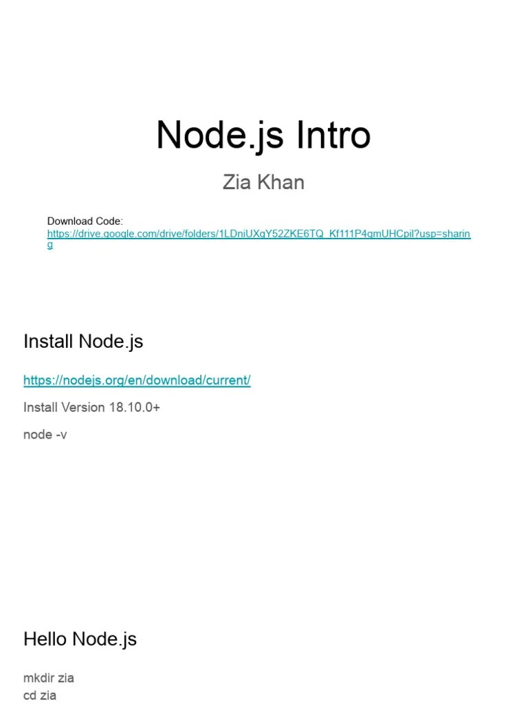 Node - Js Intro | PDF | Computers | Technology & Engineering