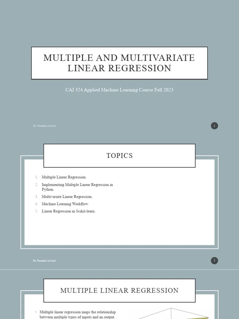 Multiple And Multivariate Linear Regression | PDF | Regression Analysis ...