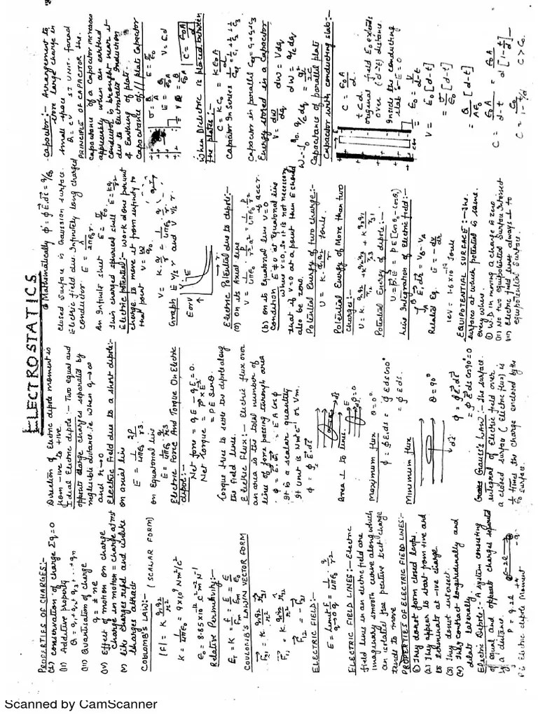 Hand Written Notes Of Physics Class 12 | PDF