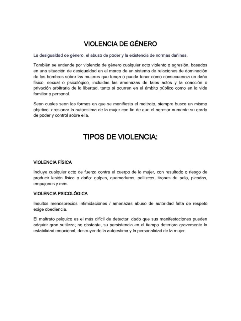 VIOLENCIA DE GENERO | PDF | Violencia | La Violencia Contra Las Mujeres
