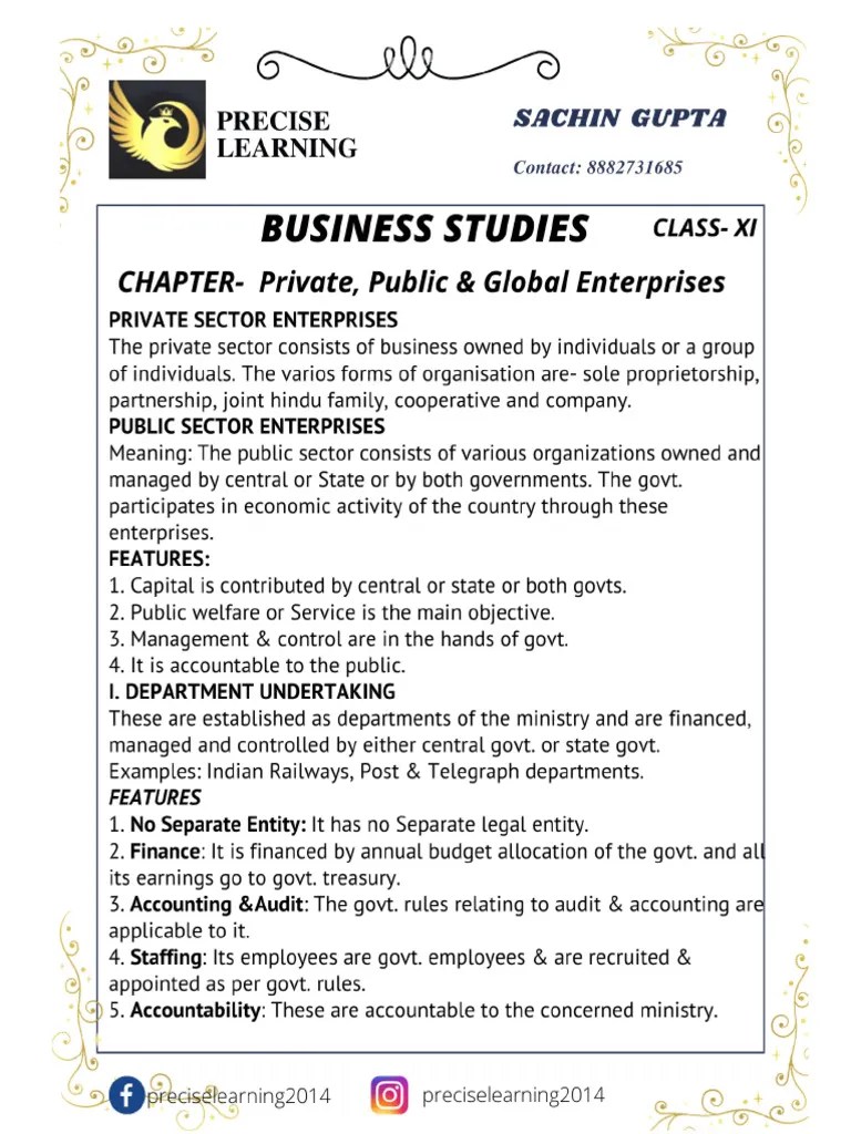 Business Studies Class 11 CH 3 | PDF