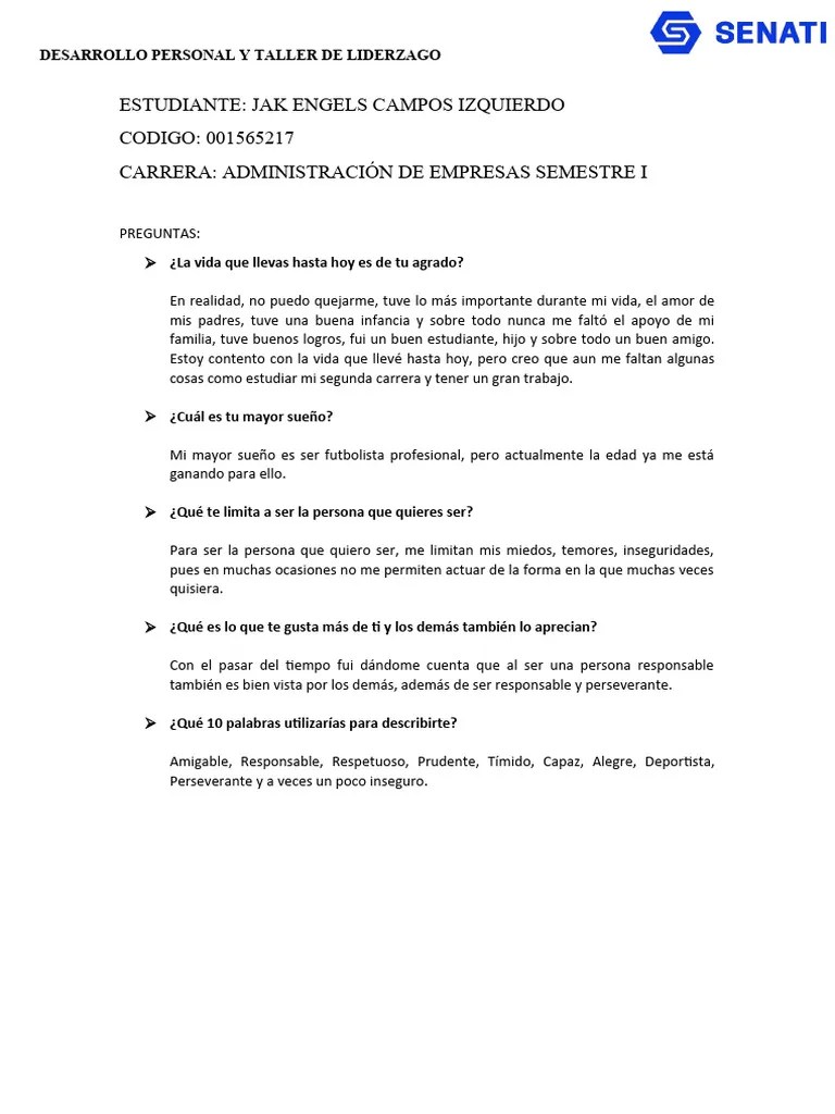 Desarrollo Personal Y Taller De Liderzago | PDF