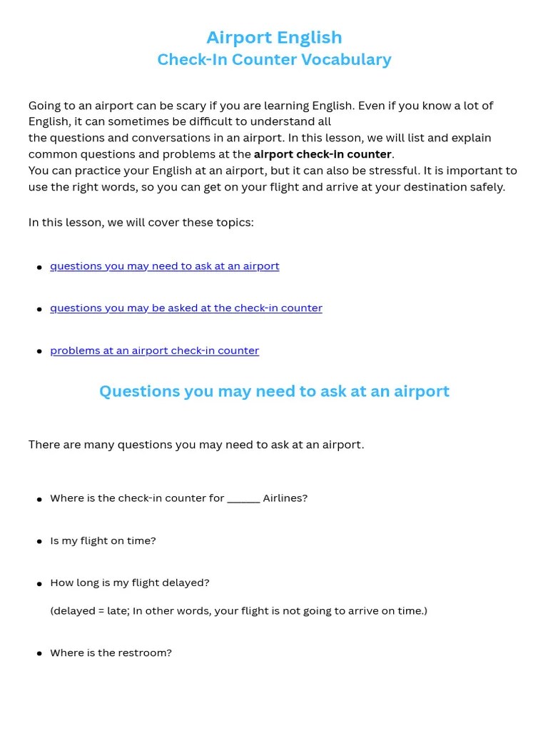 Airport English | PDF | Baggage | Airport