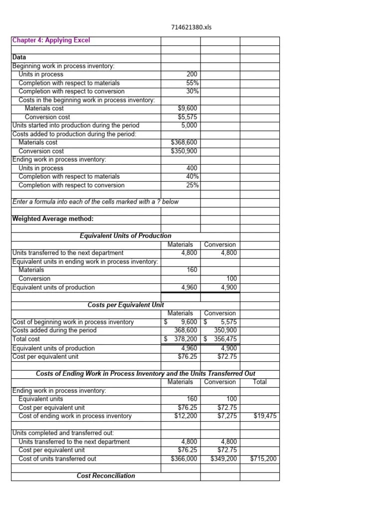 Chapter 5 Applying - Excel2 | Download Free PDF | Inventory | Microsoft Excel