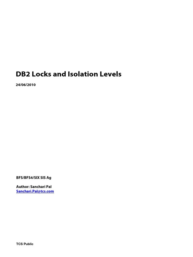 DB2 Locks And Isolations | PDF | Database Transaction | Concurrency ...