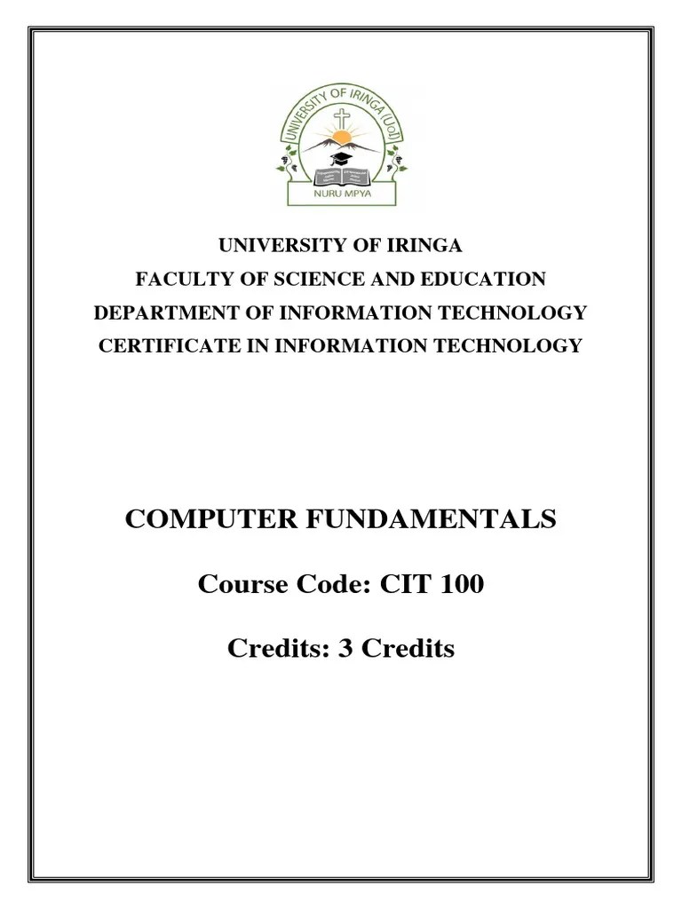 CIT Computer Fundamentals | PDF | Computer Data Storage | Computer Network